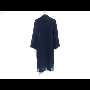 Vince navy silk dress size US large. Hip 46”, waist 45”, length 42.5”, bust 46”